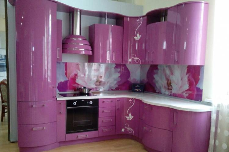 Фиолетовые кухни на заказ в Москве недорого от производителя
