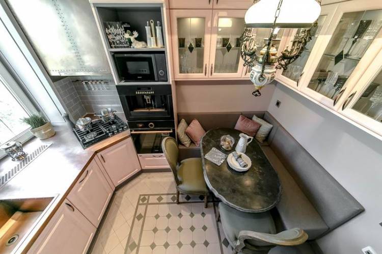 Серо розовая кухня в интерьере: 91+ идей дизайна