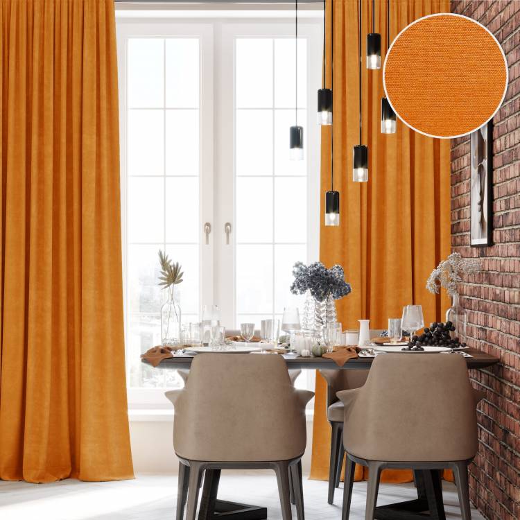 оранжевые шторы в спальню, гостиную или кухню в магазине Домштор