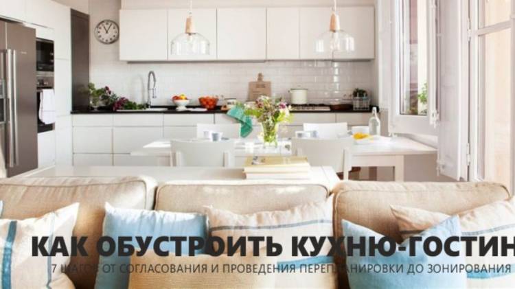 Гостиная с переходом в кухню: 119 фото дизайна