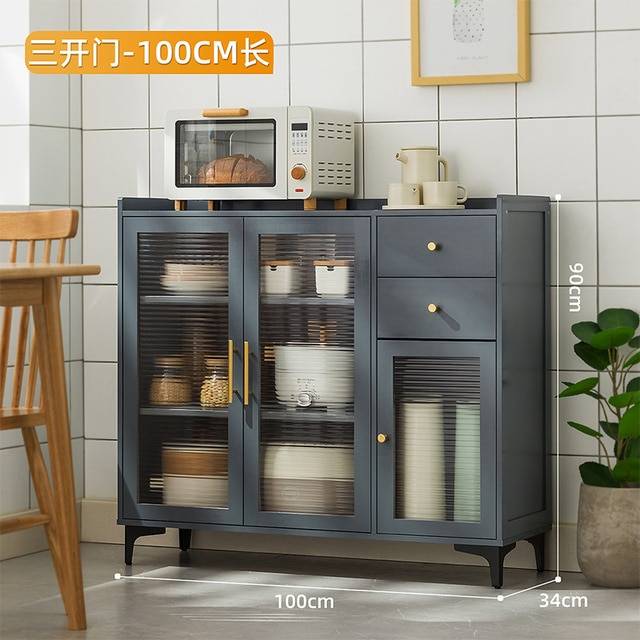 Современный бамбуковый кухонный вертикальный напольный многофункциональный шкаф для хранения посуды, многоярусный шкафчик с дверью U