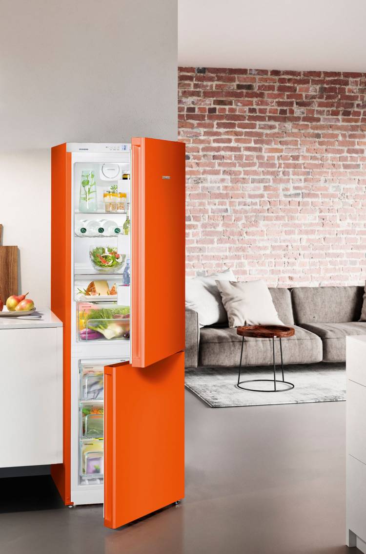 Оранжевый холодильник LIEBHERR CNno