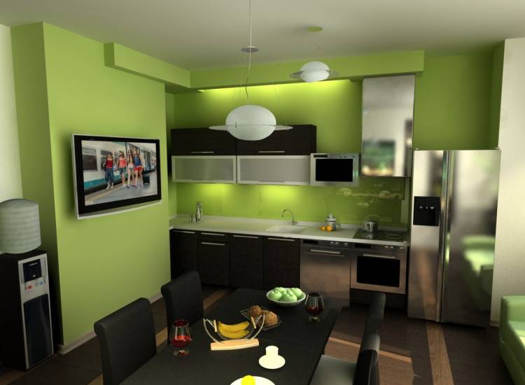 Зеленые стены в интерьере кухни: 90+ идей дизайна