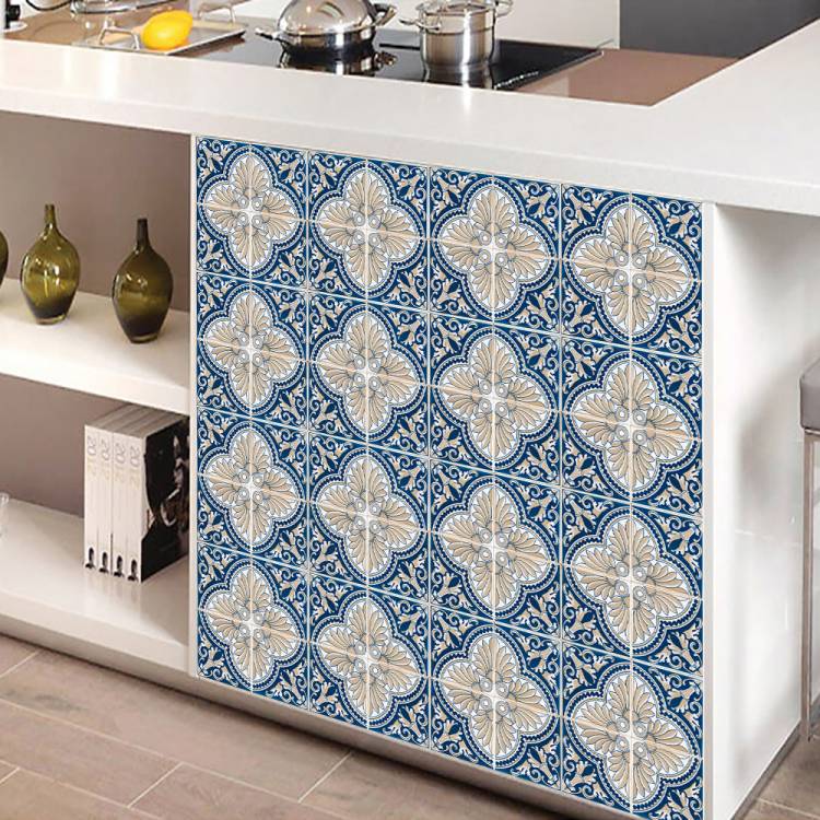Жесткая плитка в марокканском стиле, наклейка на стену, кухонный фартук, шкаф, дека, маслостойкая, керамика, ПВХ обои