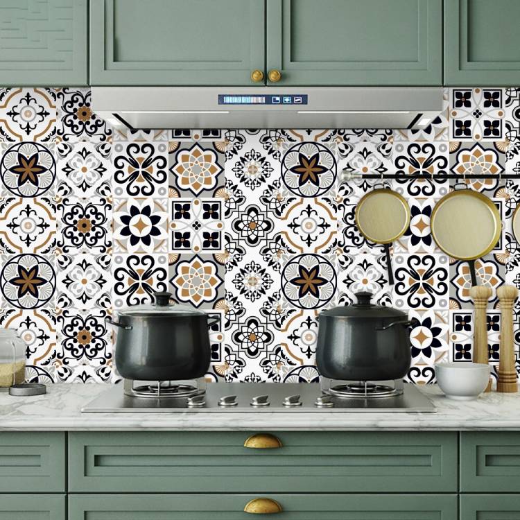 Дизайн см марокканская плитка, наклейка на стену, кухонная задняя панель, шкаф для одежды ванная, водонепроницаемая, блестящая пленка, художественные наклейки на стену