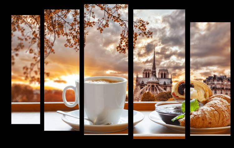 Модульная картина Чашка кофе утром