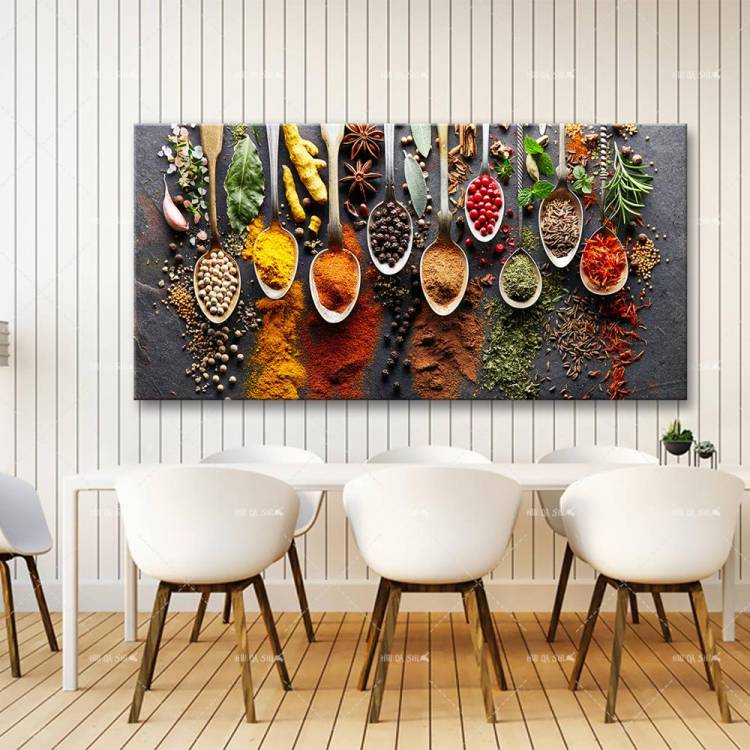 Картина едой, современный постер с специями, холст, Модульная картина для кухни, ресторана, украшение для дома, настенное искусство, печатный HD, без рамки