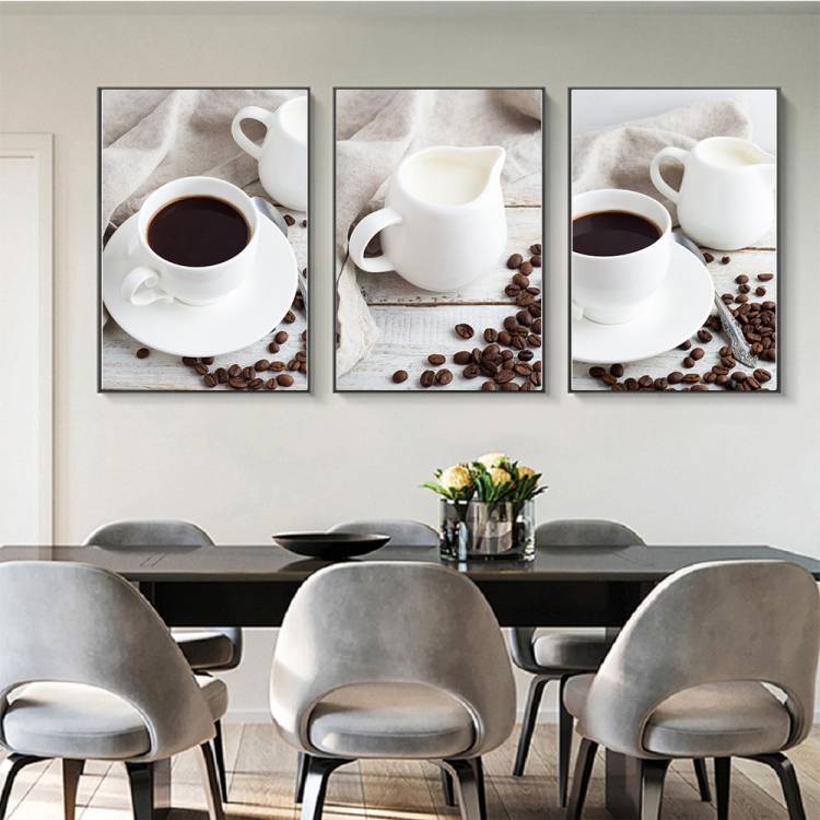 Плакат В креативном стиле для кухни, домашний декор, современная белая чашка, кофейные зерна, модульные картины, печать, картина, HD Настенная картина, холст