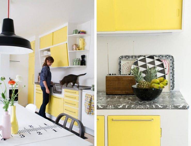 Кухня желтого цвет