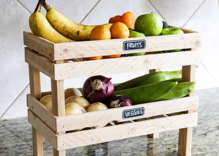 Каким может быть хранение овощей на кухне, идеи с фот