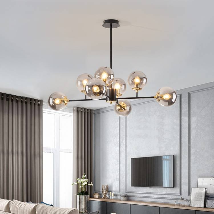 Светодиодная люстра в скандинавском стиле для гостиной, спальни, кухни, золотой стеклянный шар, люстра, Потолочный подвесной светильник, домашний декор, осветительные приборы
