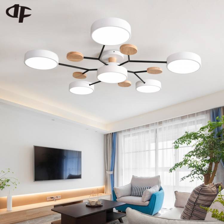 Светодиодный потолочный светильник в скандинавском стиле, люстра для гостиной, потолочный светильник для спальни, кухни, столовой, утолщенный абажур, потолочный монтаж
