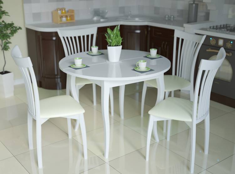 Круглые кухонные столы и стулья