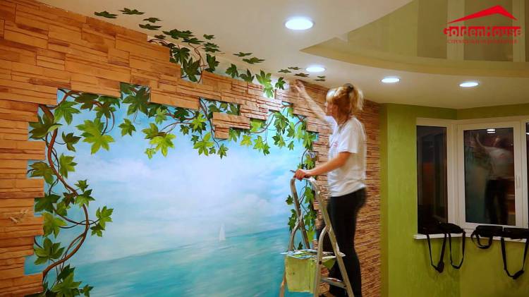 Как сделать художественную роспись стен в квартир