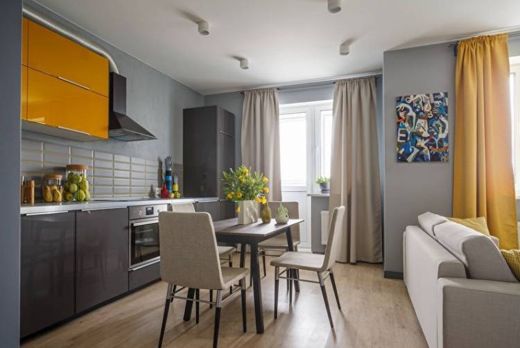 Интерьер кухни гостиной в сером цвете: 97+ идей дизайна