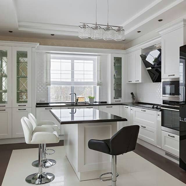 Белая кухня с островом: 111+ идей стильного дизайна