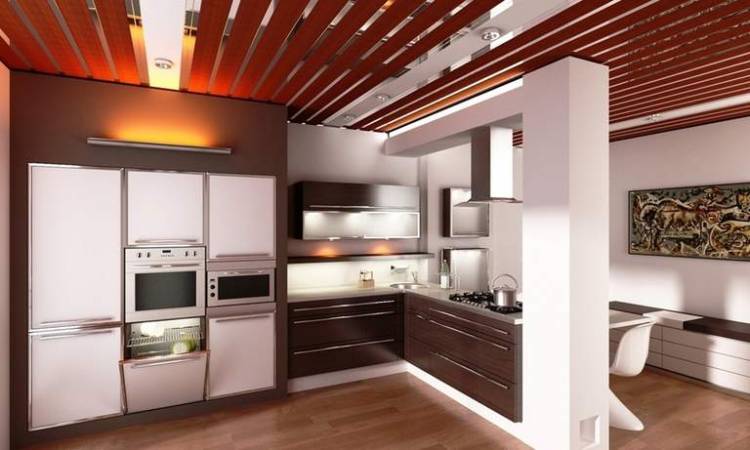 Реечные потолки для кухни