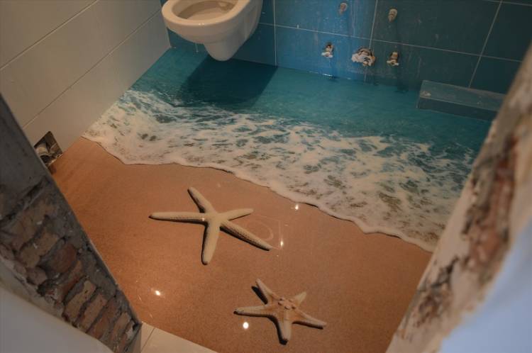 Наливной пол в ванной комнате своими руками