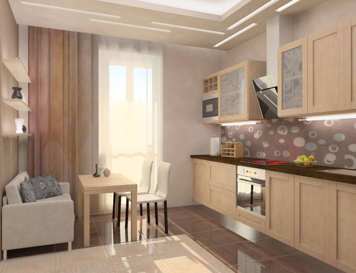 Дизайн и варианты штор на кухню с балконом