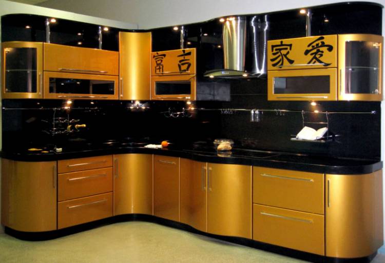 Кухня в золотом цвет