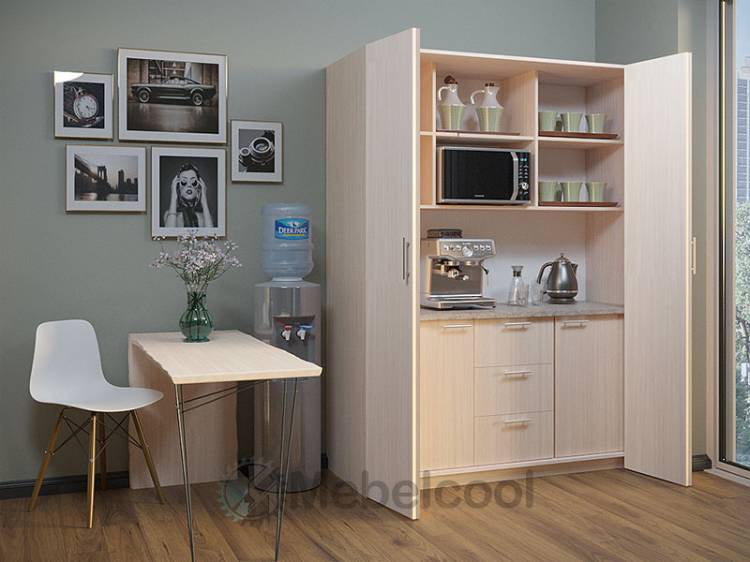 Недорогие кухни-шкафы для офиса, для маленьких квартир, для студий