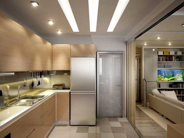 Дизайн комнаты студии с кухней