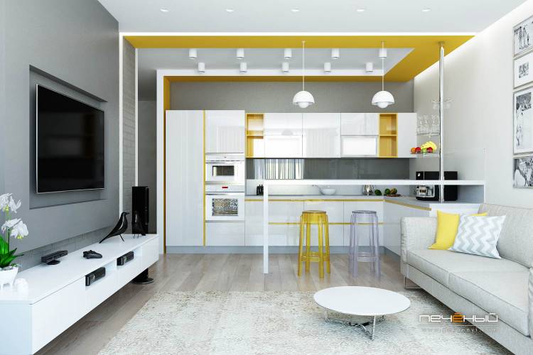 Большая кухня гостиная дизайн: 105+ оригинальных идей