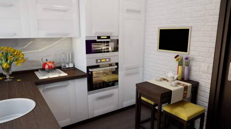 Интерьер небольшой кухни в частном доме: 120 фото дизайна