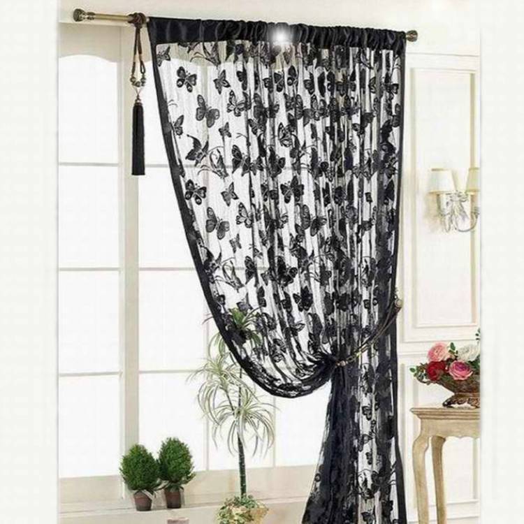 Тюль для окна, современные прозрачные Занавески С Рисунком бабочки, для гостиной, спальни, кухни, вуаль, элегантные занавески с кисточками