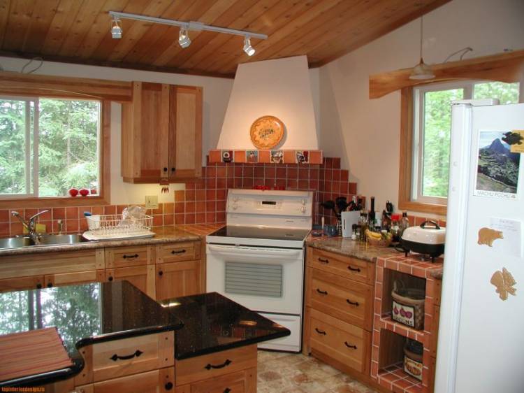 Дизайн кухни в деревянном доме из бруса фот