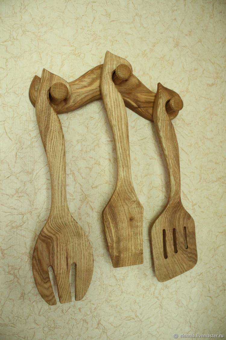 Набор деревянных лопаток для кухни