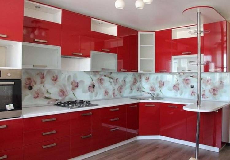 Недорогие красно-белые кухни, красно-белую кухню дешево от производителя, заказать в Москв