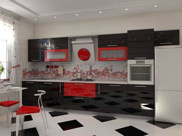 Дизайн кухни в красном цвете фото, красная кухня сочетание цветов