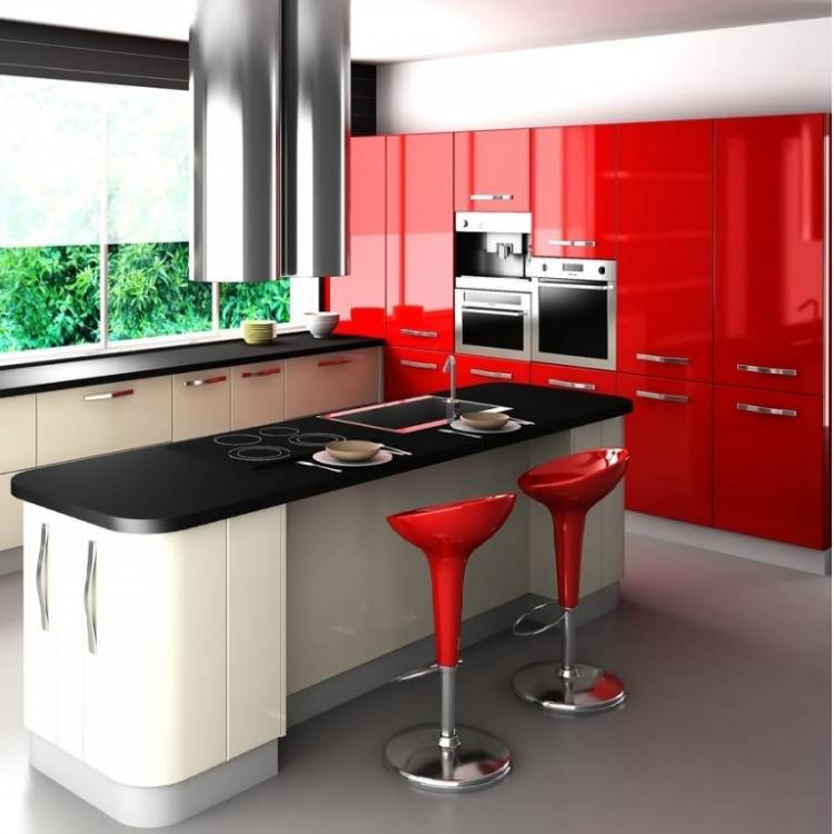 Красно бежевая кухня: 112+ идей стильного дизайна