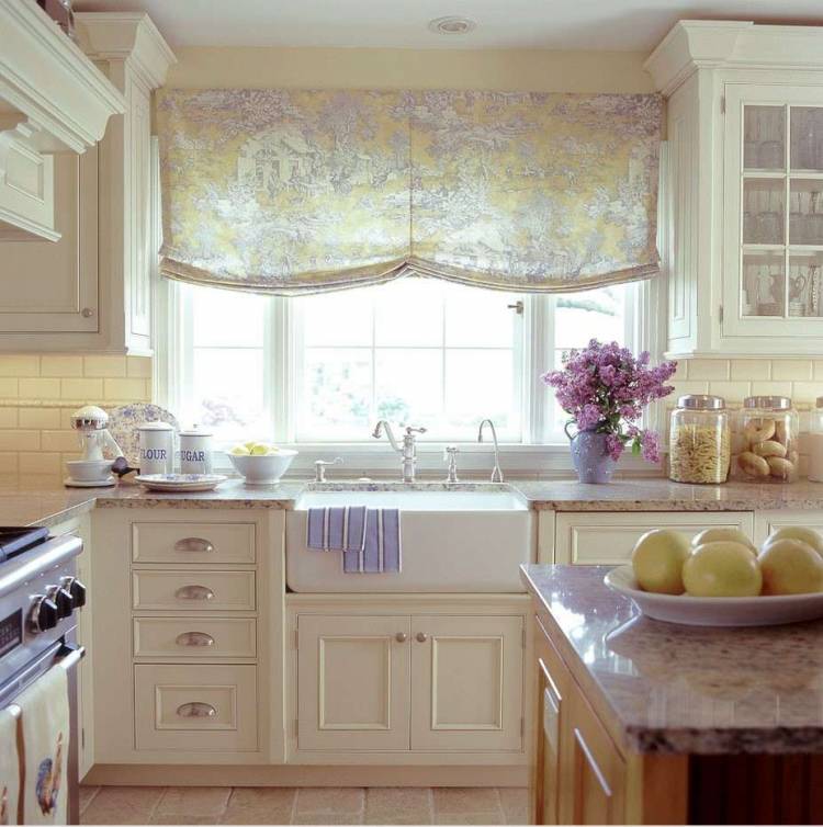 Шторы на кухню в стиле прованс, кухонные шторы прованс