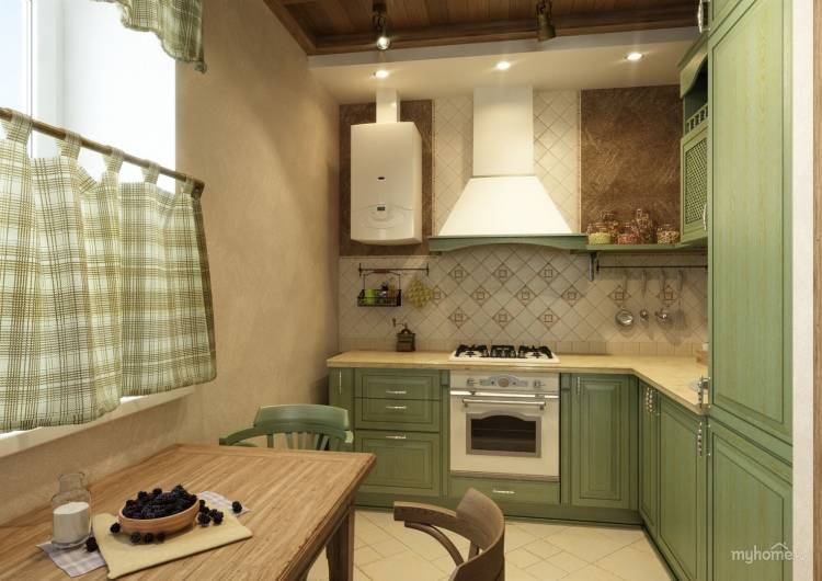маленькая кухня в деревенском стиле