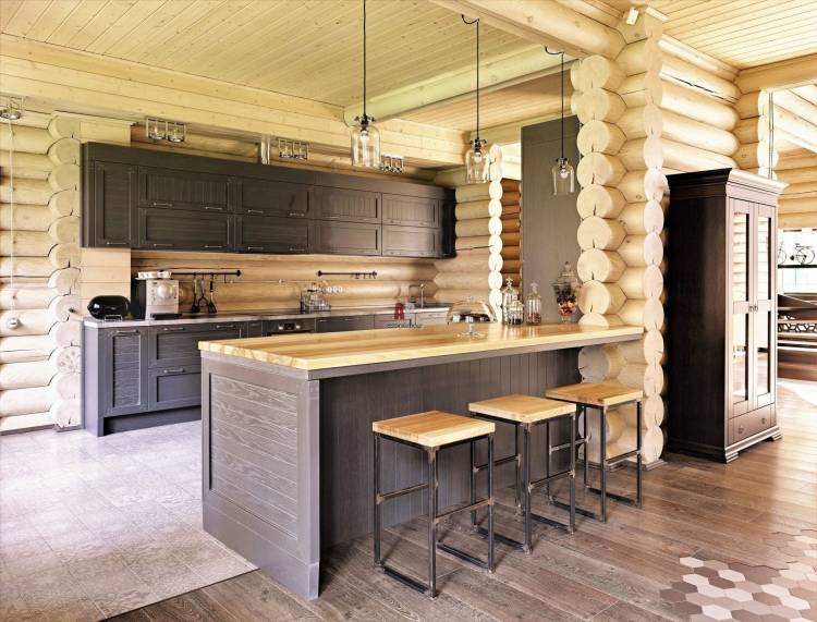 Кухни в деревянном доме из брус