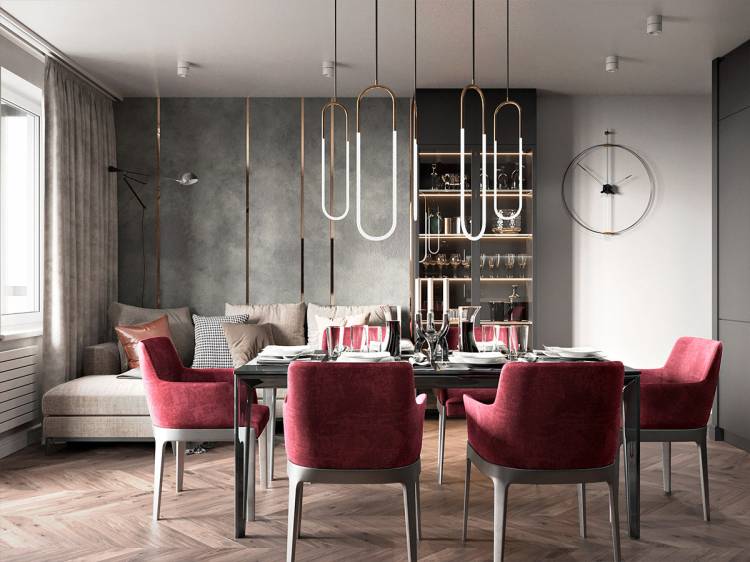 Бордовые стулья для кухни в интерьере: 97+ идей дизайна