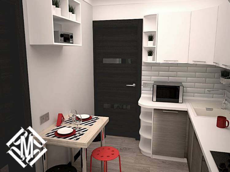 Интерьер кухни в двухкомнатной квартире: 72 фото дизайна