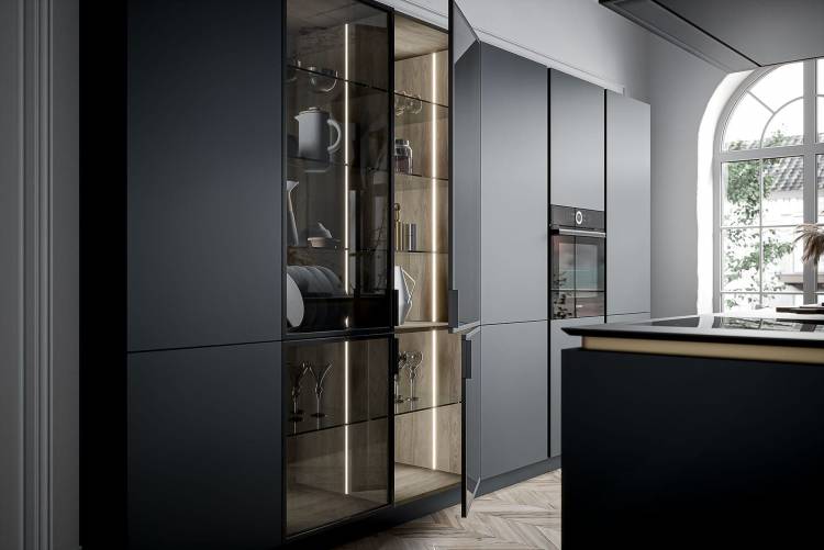 Стеклянные шкафы на кухне в современном стиле: 71+ идей дизайна