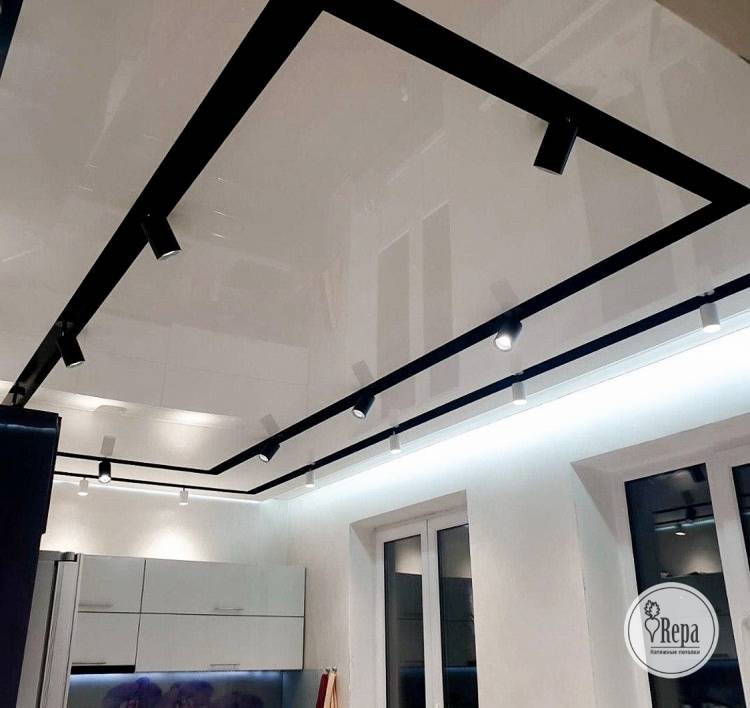 Освещение для натяжных потолков на кухне в интерьере: 81+ идей дизайна