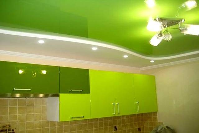 Дизайн подвесных потолков на кухне из гипсокарт