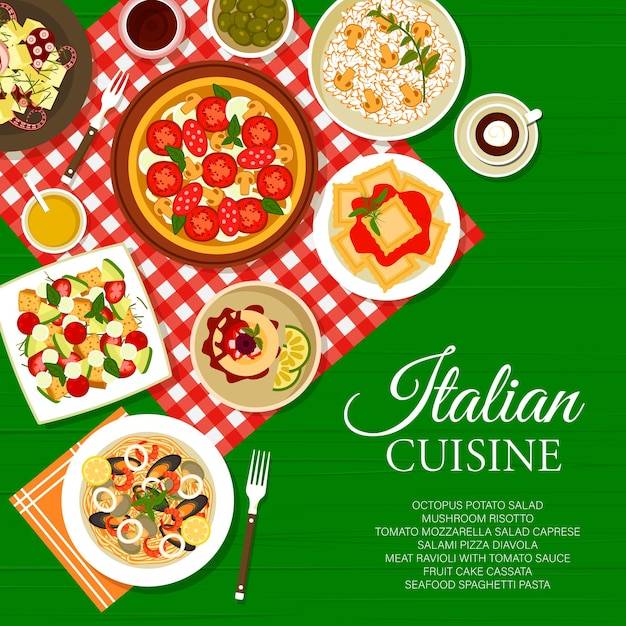 Шаблон страницы меню ресторана итальянской кухни