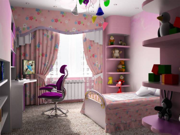 Оформление детской комнаты для девочки