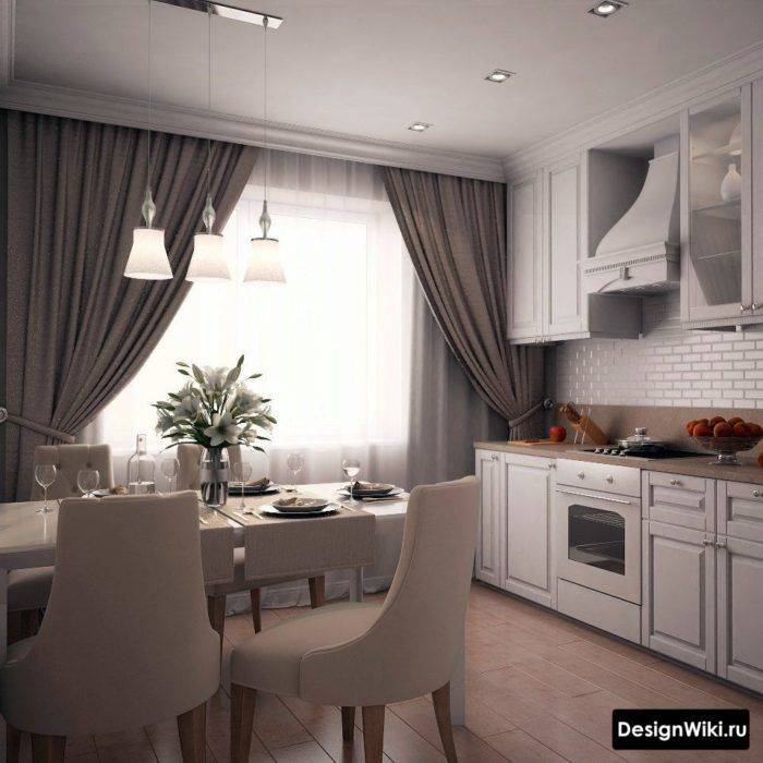 Шторы для белой кухни в современном стиле в интерьере: 60 фото дизайна