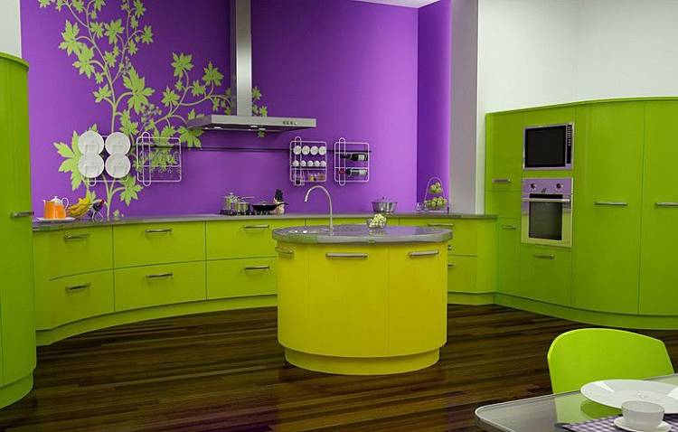 Цветная мебель для интерьера, кухни, детской