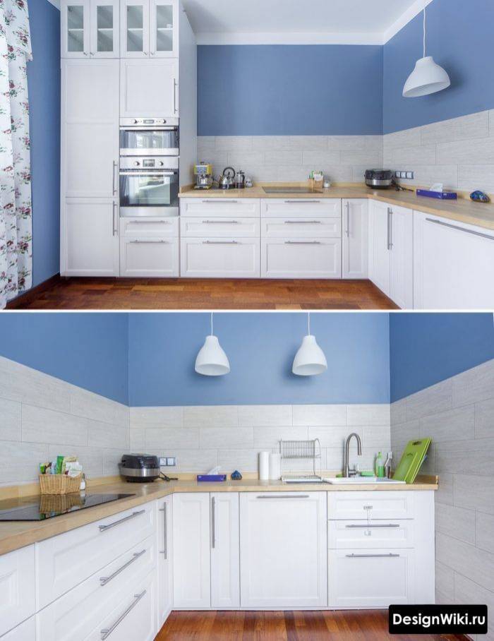 Синяя кухня в скандинавском стиле: 108 фото дизайна