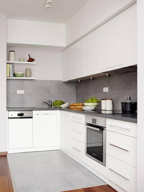 Картинки по запросу белая кухня с серой столешницей