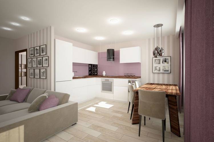 Дизайн кухни гостиной с коридором в студии: 70 фото дизайна