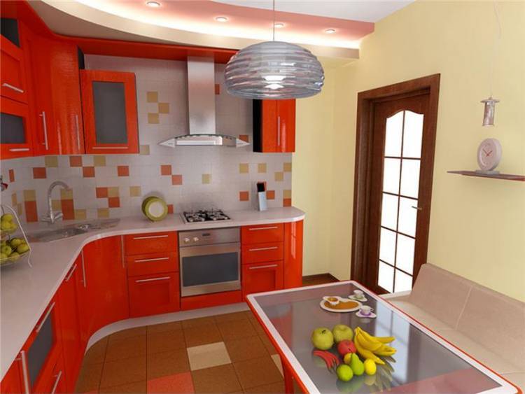 Керамическая (кафельная) плитка на полу кухни